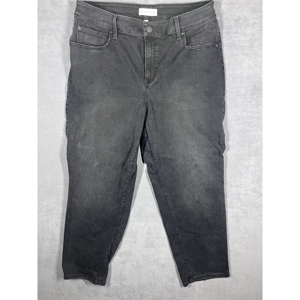 Lane Bryant Girlfriend Jeans Women 16 Black Signature Fit High Rise Straight Leg